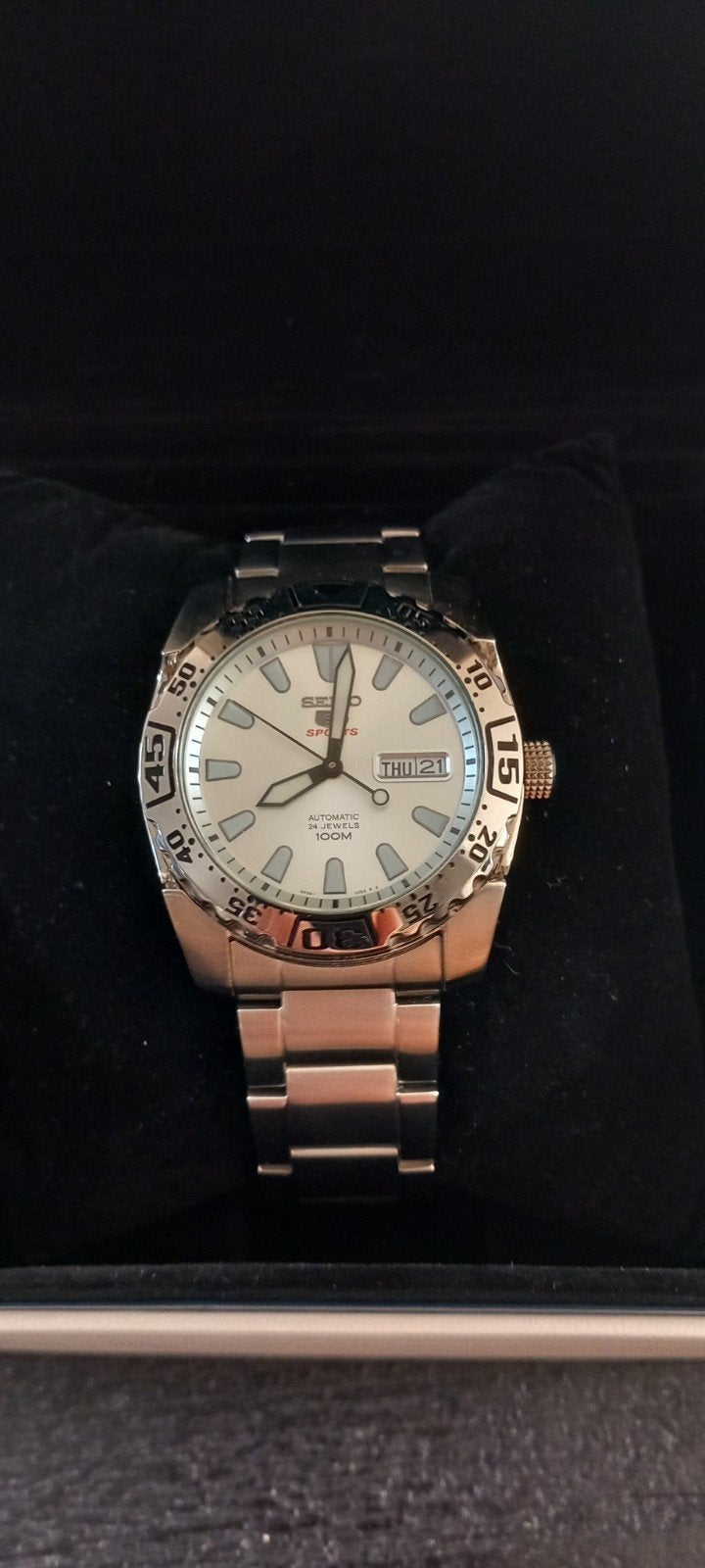 Seiko 5 sports, Sieraden, Tassen en Uiterlijk, Staal, Polshorloge, Nieuw, Ophalen of Verzenden