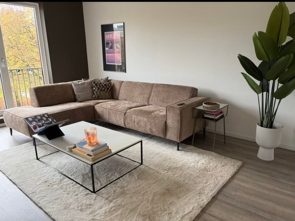 Hoekbank - Beige, Ophalen, Japandi, 250 tot 300 cm, Hoekbank