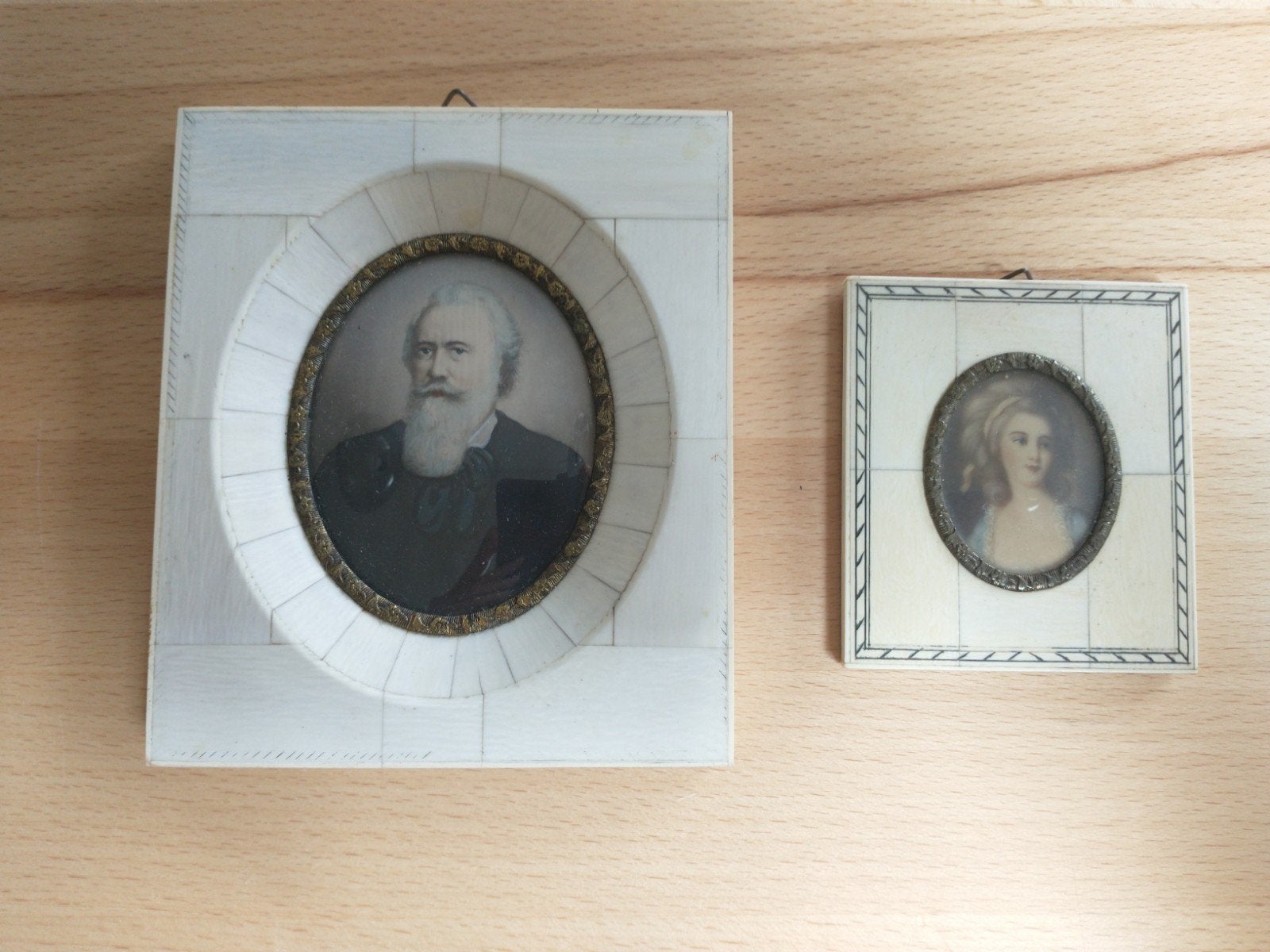 2 miniatuur portretten (brahms), Antiek en Kunst, Kunst | Schilderijen | Klassiek, Ophalen of Verzenden