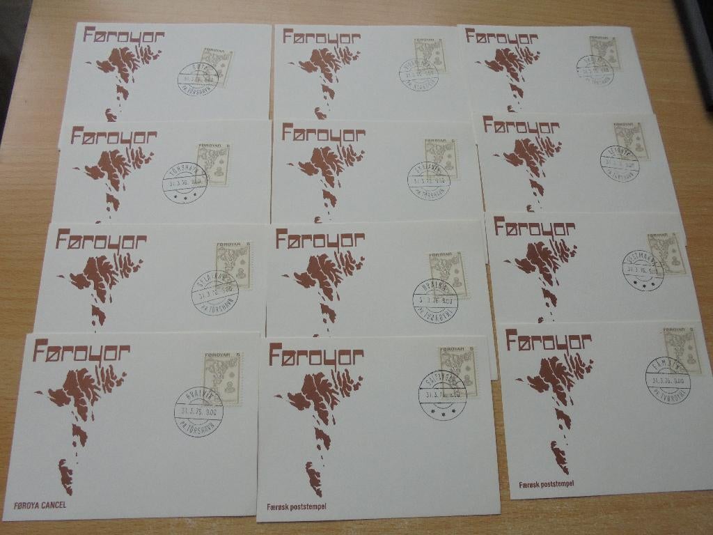 Faroer Islands.  Leuke Stempelcollectie op briefkaartjes, Postzegels en Munten, Postzegels | Volle albums en Verzamelingen, Ophalen of Verzenden