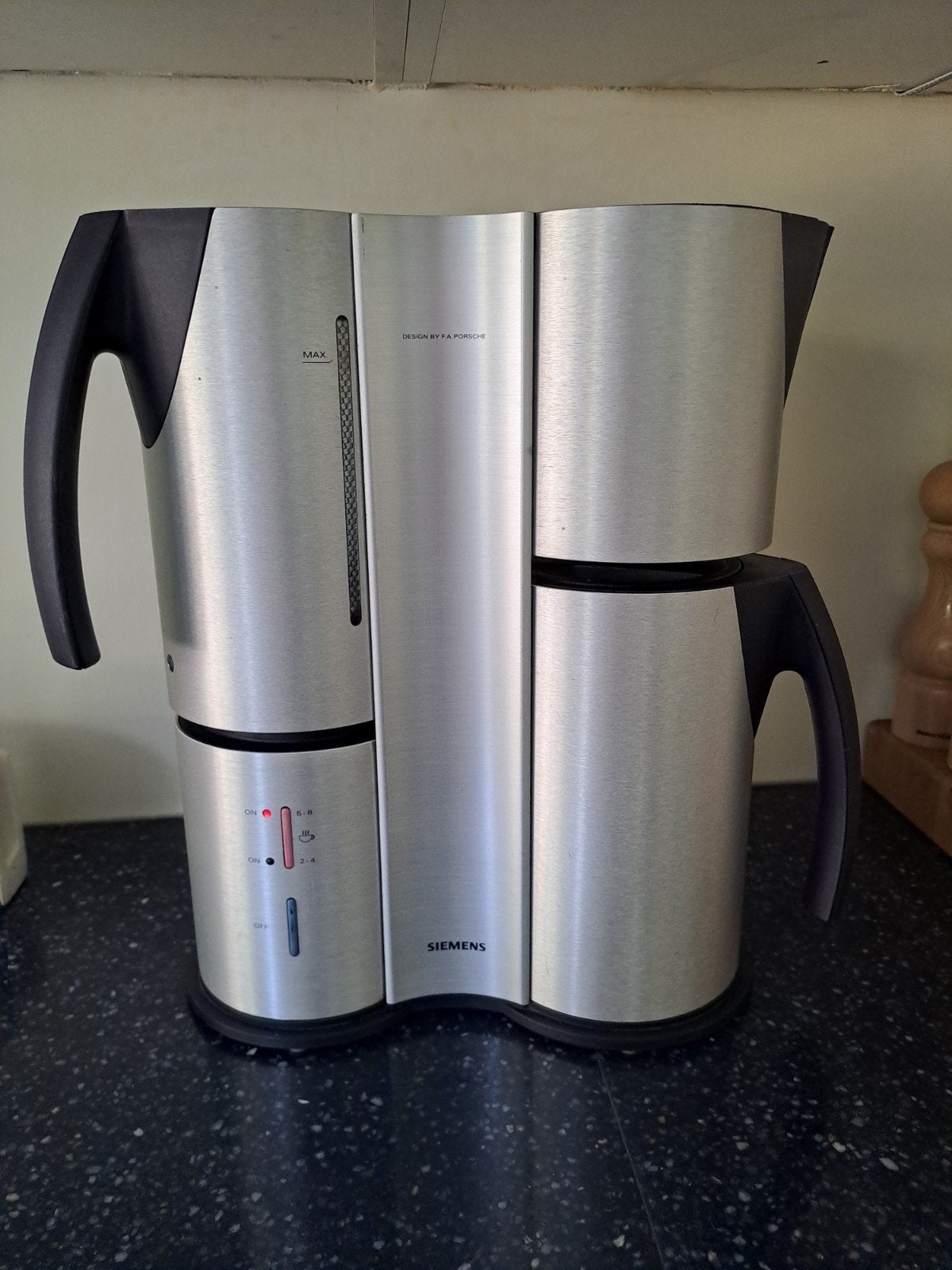 Porsche Design Siemens koffiezetapparaat (max. 8 kopjes), Gebruikt, Koffiemachine, Gemalen koffie, Ophalen of Verzenden