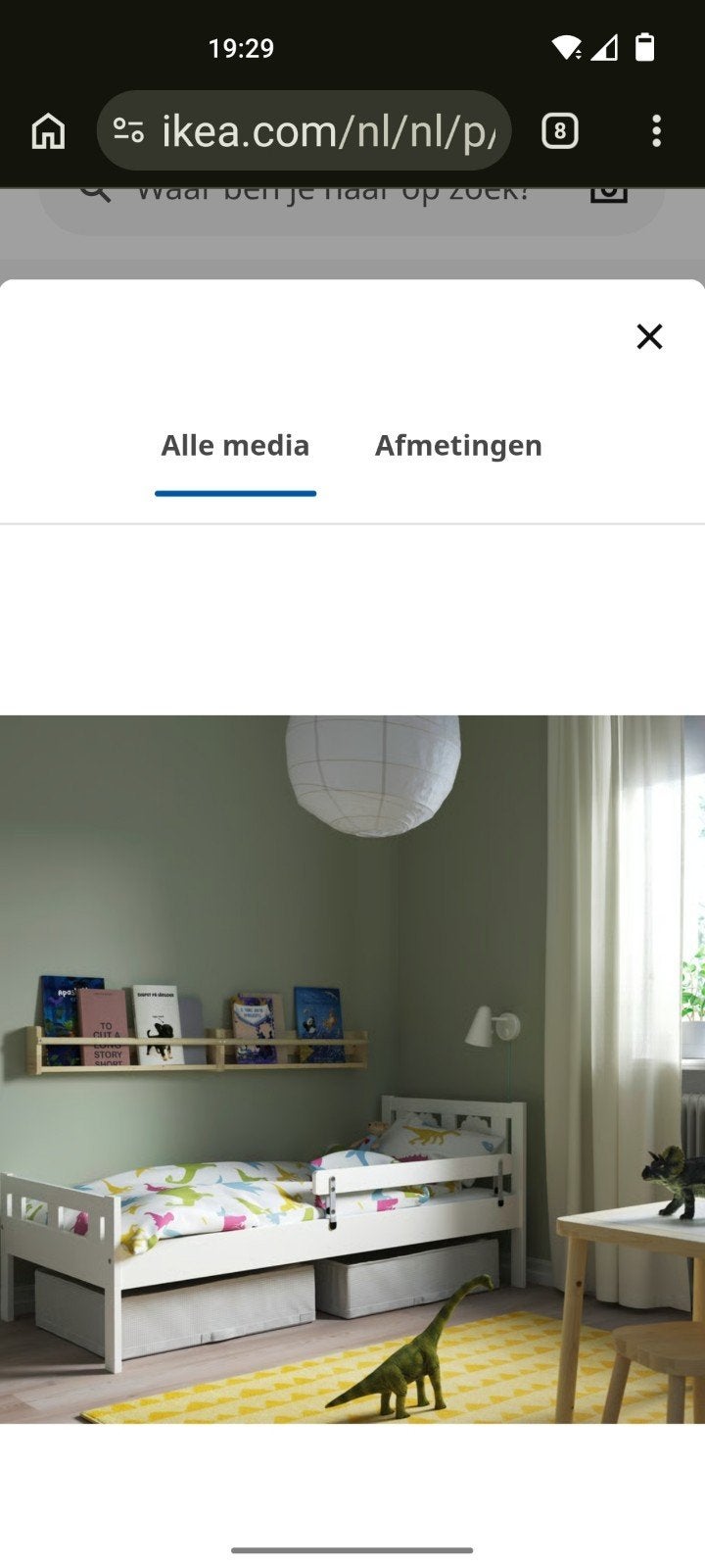 Ikea peuterbed incl matras lattenbodem en matrasbescherm, Huis en Inrichting, Ophalen, Zo goed als nieuw, Eenpersoons