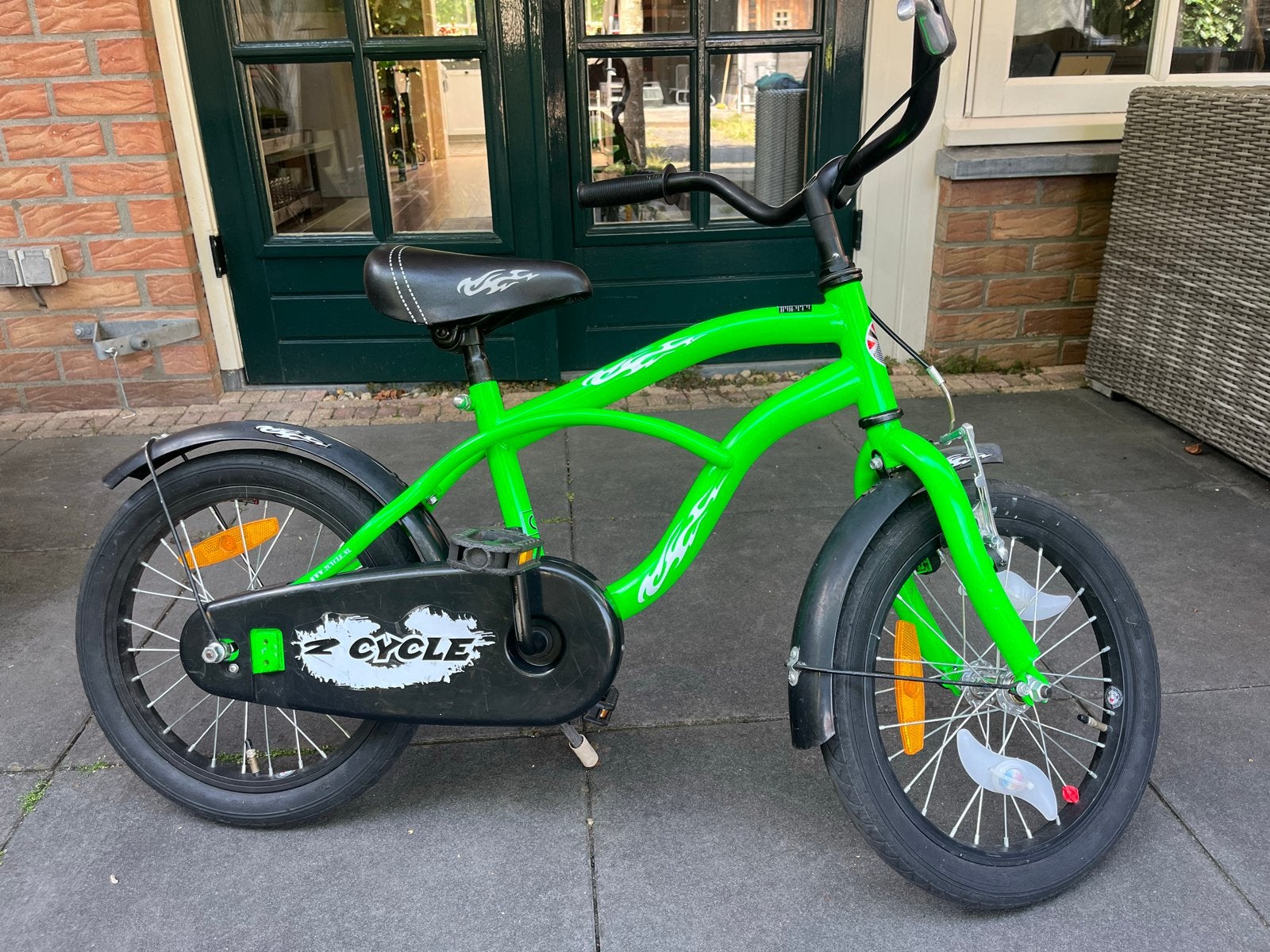 2cycle 16 inch fiets groen, terugtraprem, handrem, Fietsen en Brommers, Ophalen, Gebruikt, Terugtraprem, 16 tot 20 inch