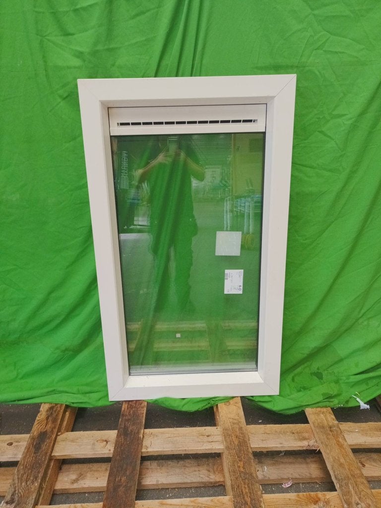 Kunststof Vast kozijn b73 x h126 cm Wit   -2649-