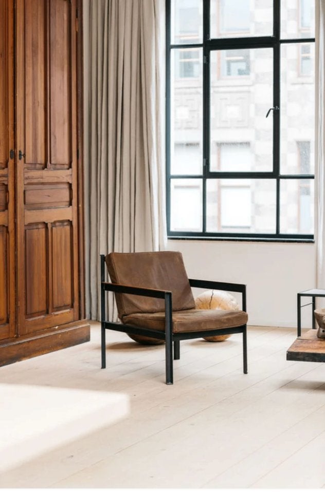 Heerenhuis Cargo Fauteuil Leer, Ophalen, Vintage, 75 tot 100 cm, Zo goed als nieuw
