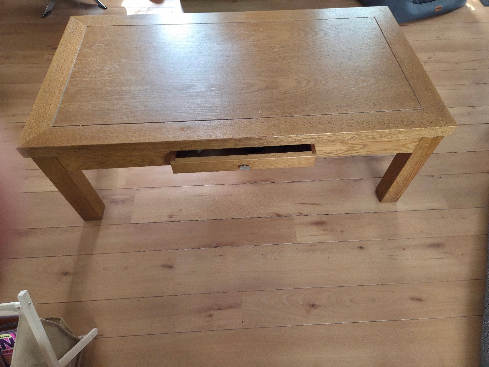 blank eik salontafel, Ophalen, Rechthoekig, 100 tot 150 cm, 50 tot 100 cm