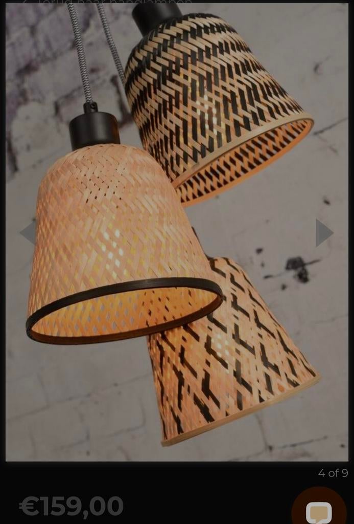 Good&Mojo Kalimantan hanglamp met 3 kappen, Huis en Inrichting, Lampen | Hanglampen, Ophalen of Verzenden, Nieuw, Minder dan 50 cm