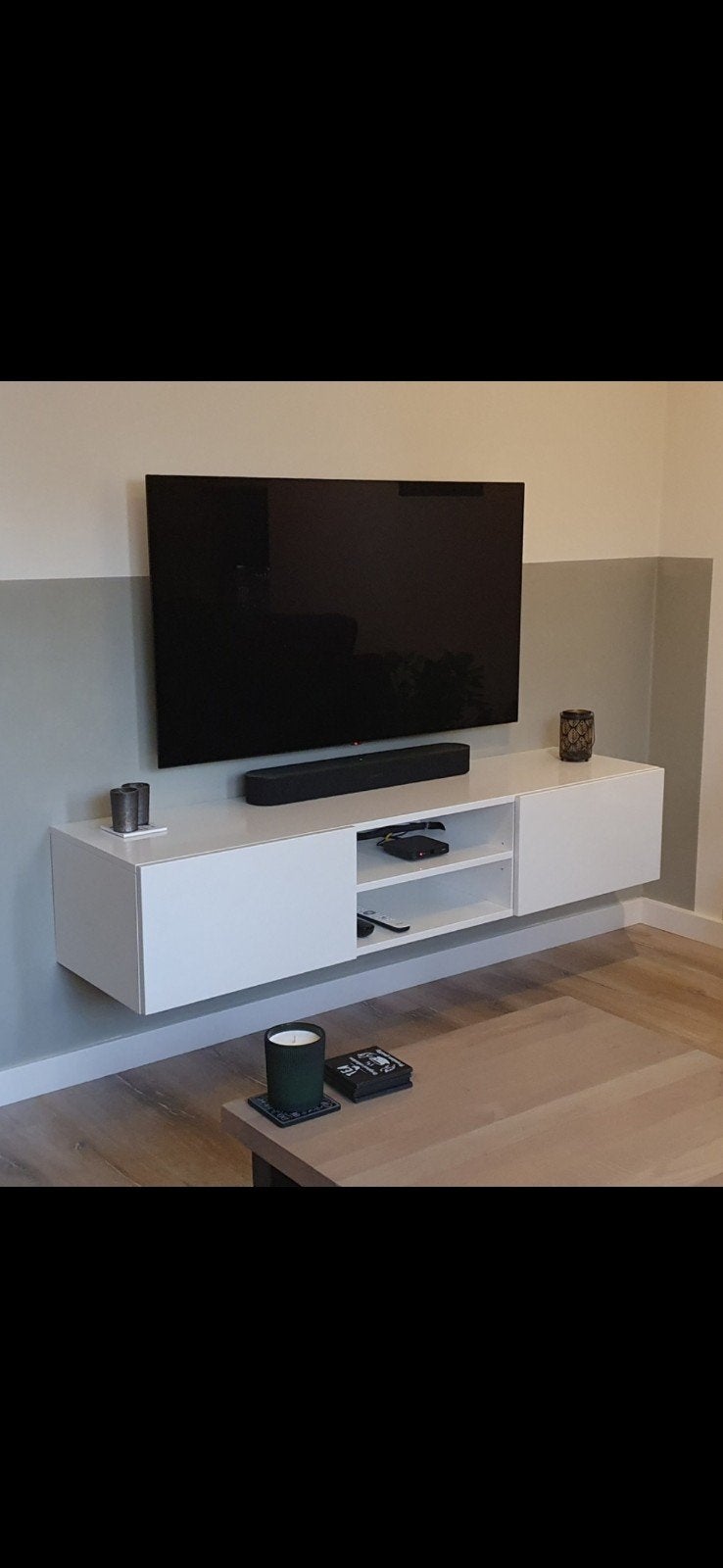 Goossens TV-meubel (zwevend) wit, Huis en Inrichting, Gebruikt, 100 tot 150 cm, Ophalen of Verzenden, Minder dan 100 cm