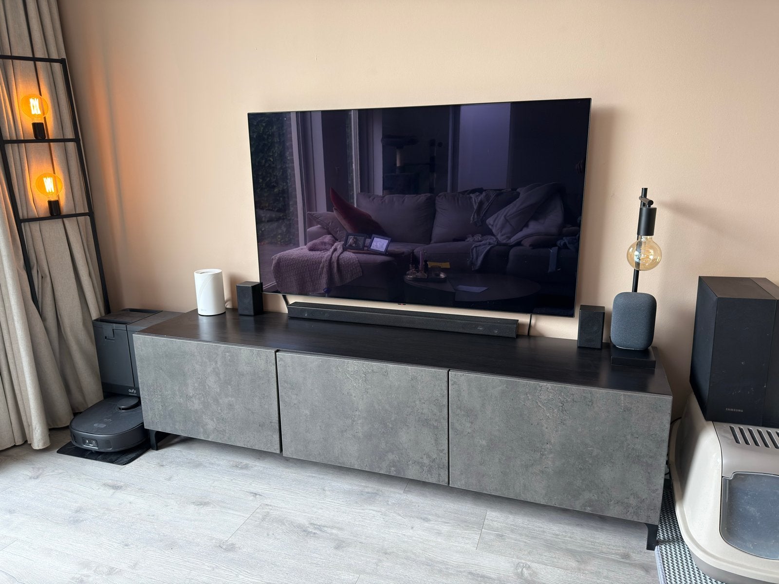 IKEA BESTÅ TV-meubel met KALLVIKEN fronten (180x41,5x48,5cm), Huis en Inrichting, Kasten | Televisiemeubels, Ophalen, Overige materialen