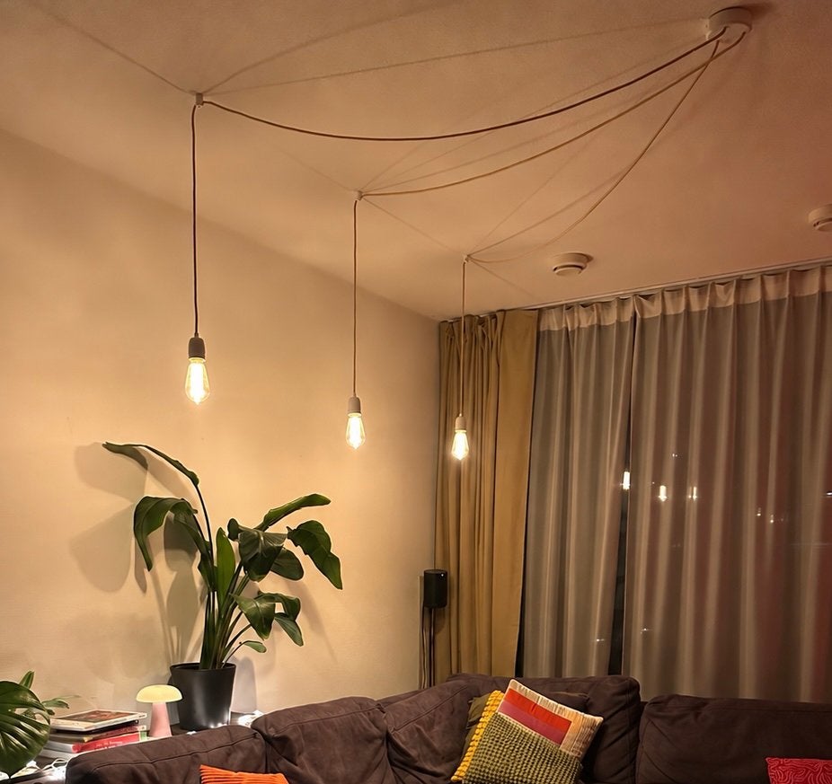 Three-Light Pendant Lamp with Dimmable Bulbs, Ophalen, Zo goed als nieuw