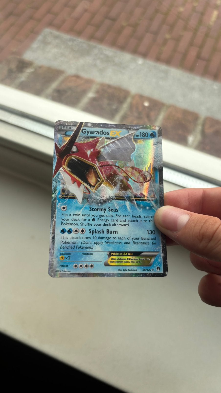 Gyarados EX #26 Pokemon BREAKpoint, Hobby en Vrije tijd, Ophalen of Verzenden, Zo goed als nieuw, Losse kaart