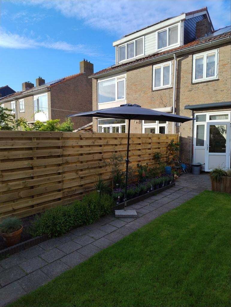 Halve parasol - Ideaal voor balkon of kleine tuin, Tuin en Terras, Parasols, Ophalen, Gebruikt, 2 tot 3 meter, Muurparasol