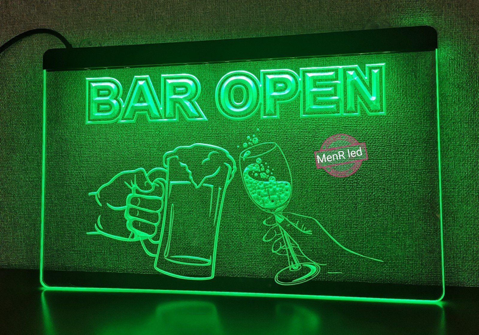 BAR OPEN 3D ledverlichting lamp lichtbak, Ophalen of Verzenden, Nieuw, Lichtbak of (neon) lamp