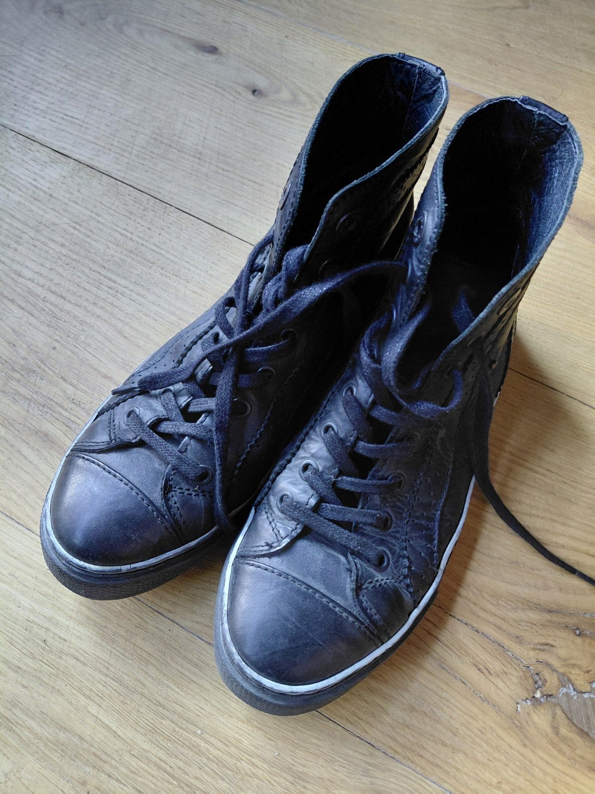 Bama hoge leren gympen, maat 39, Kleding | Dames, Zwart, Ophalen of Verzenden, Sneakers of Gympen, Gedragen