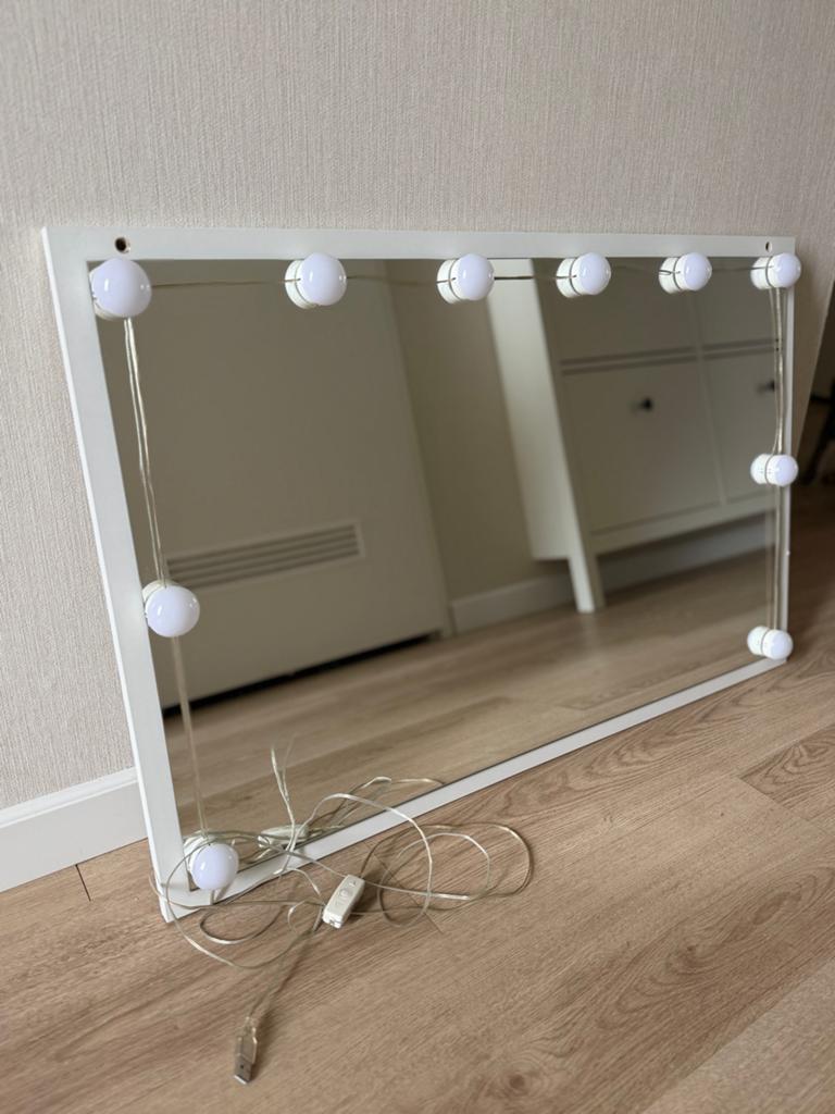 Make-up spiegel met verlichting, Huis en Inrichting, Woonaccessoires | Spiegels, Ophalen, Gebruikt, Rechthoekig, 75 tot 100 cm