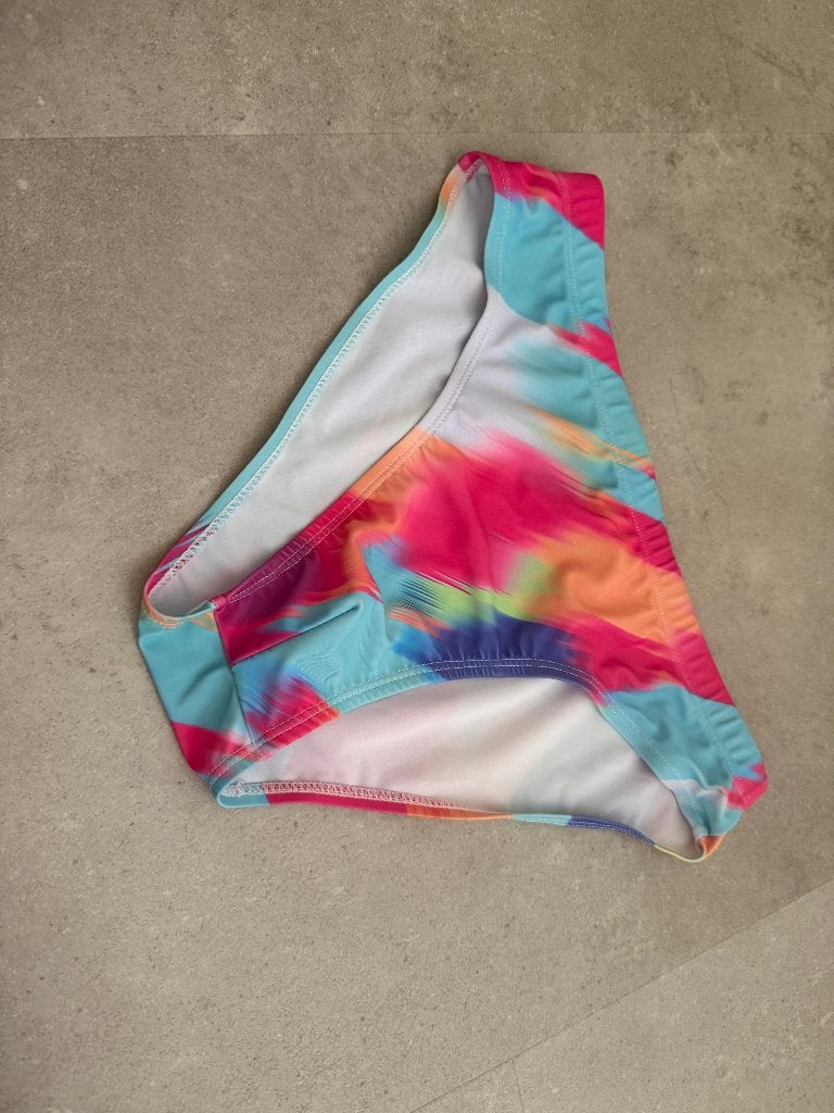 multicolor zwemslip, maat M, lycra, Ophalen of Verzenden, Maat 48/50 (M), Blauw, Zwemslip