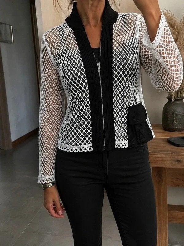 Oui Vestje – Unieke Eyecatcher - Nieuwprijs 139 euro!!, Maat 38/40 (M), Verzenden, Wit, Jasje