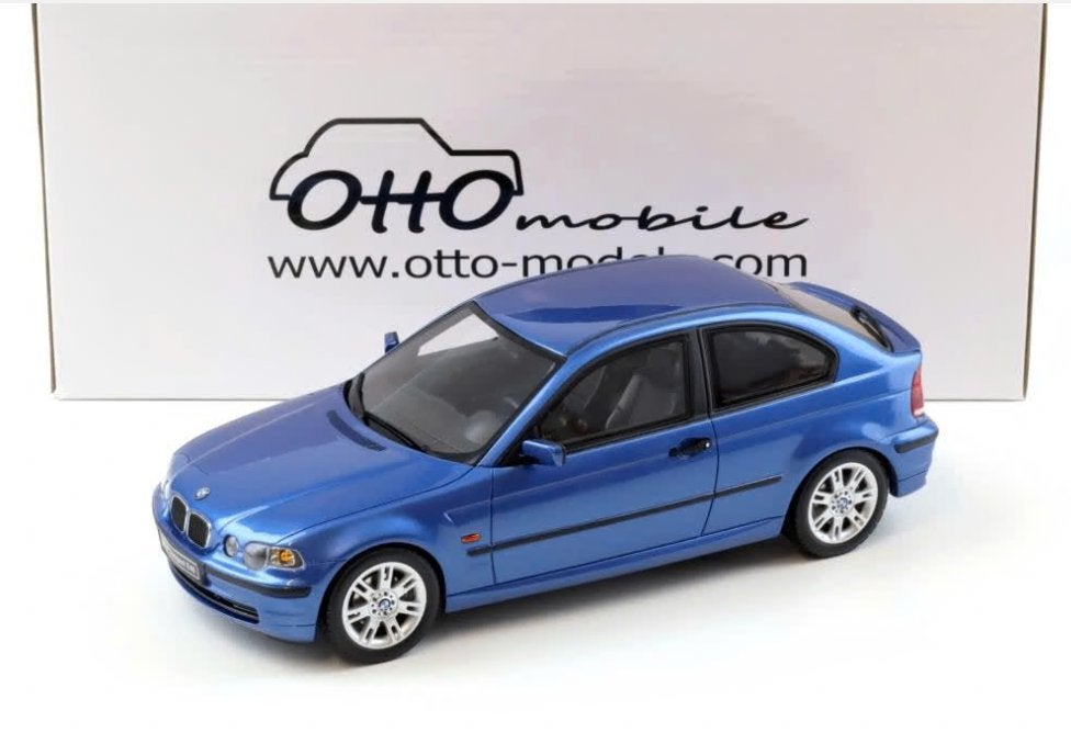 BMW E46 318 TI COMPAC BLAUW 2002 schaal 1/18 OTTO OT462, Verzenden, Nieuw, Auto, OttOMobile