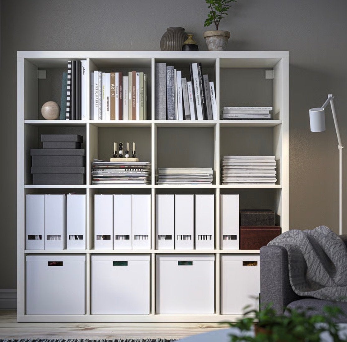 IKEA Kallax Kast 4x4 Vakken Wit - Boekenkast/Opbergkast, Ophalen, Zo goed als nieuw