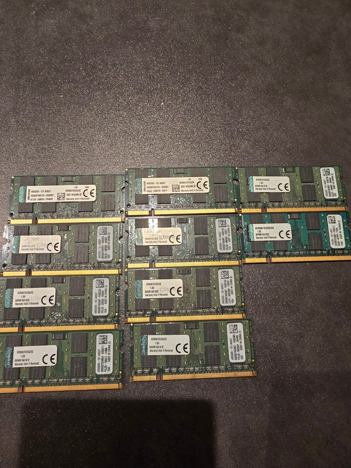 10x 2GB Kingston DDR2 Laptop RAM 667MHz (20GB Totaal), Ophalen