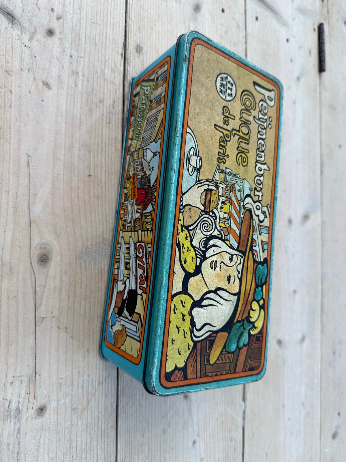 Vintage Blik Peijnenburg Cuque de Paris Koek, Verzamelen, Blikken, Ophalen, Gebruikt, Koek(jes), Overige merken