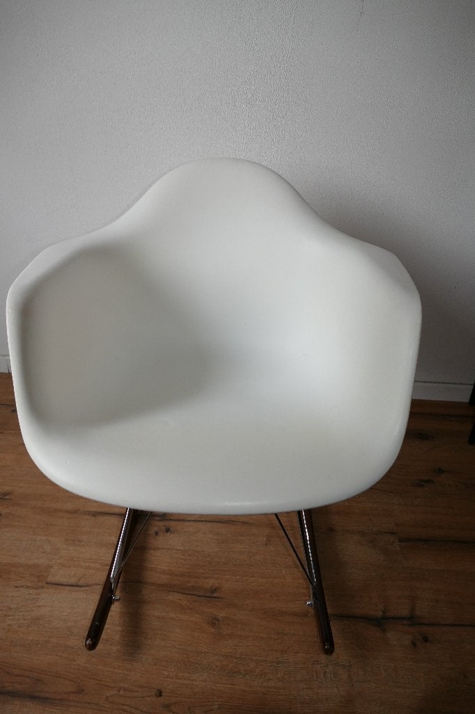 Schommelstoel wit Vitra Rar Replica Eames, Ophalen, Gebruikt, Wit, Hout