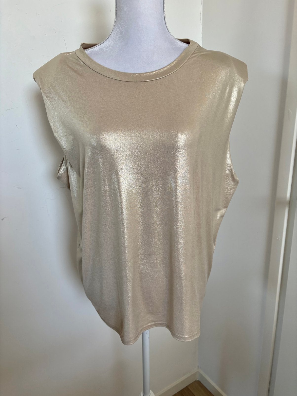 Goudkleurige SisterS Point top - maat M, Kleding | Dames, Maat 38/40 (M), Nieuw, Ophalen of Verzenden, Zonder mouw