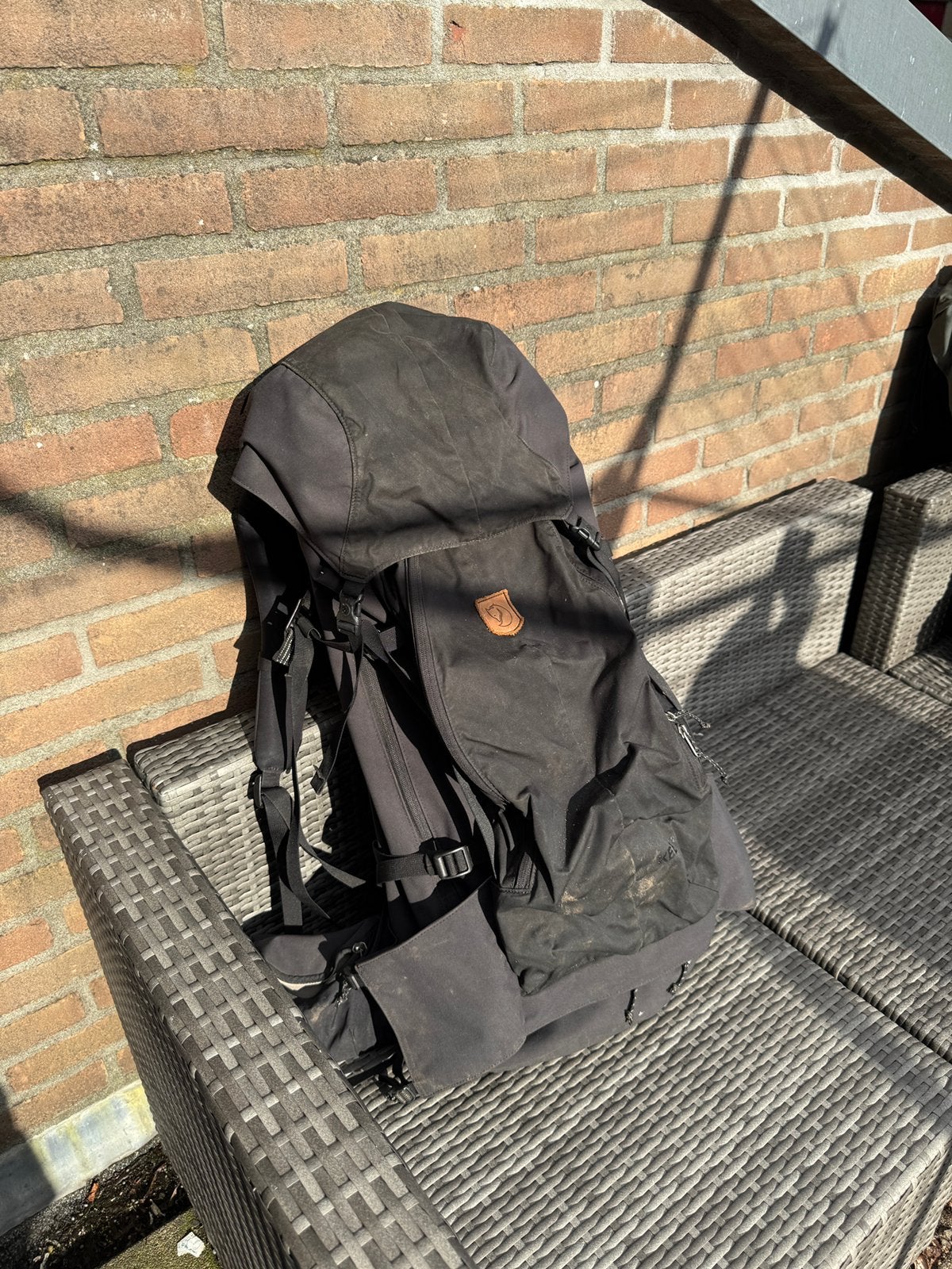Fjallraven keb 72 liter zwart g1000/bergshell, Ophalen of Verzenden, Gebruikt, Rugzak