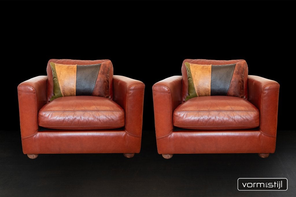 Set Linteloo/Machalke design fauteuils, Huis en Inrichting, Ophalen, Zo goed als nieuw, 75 tot 100 cm, Leer
