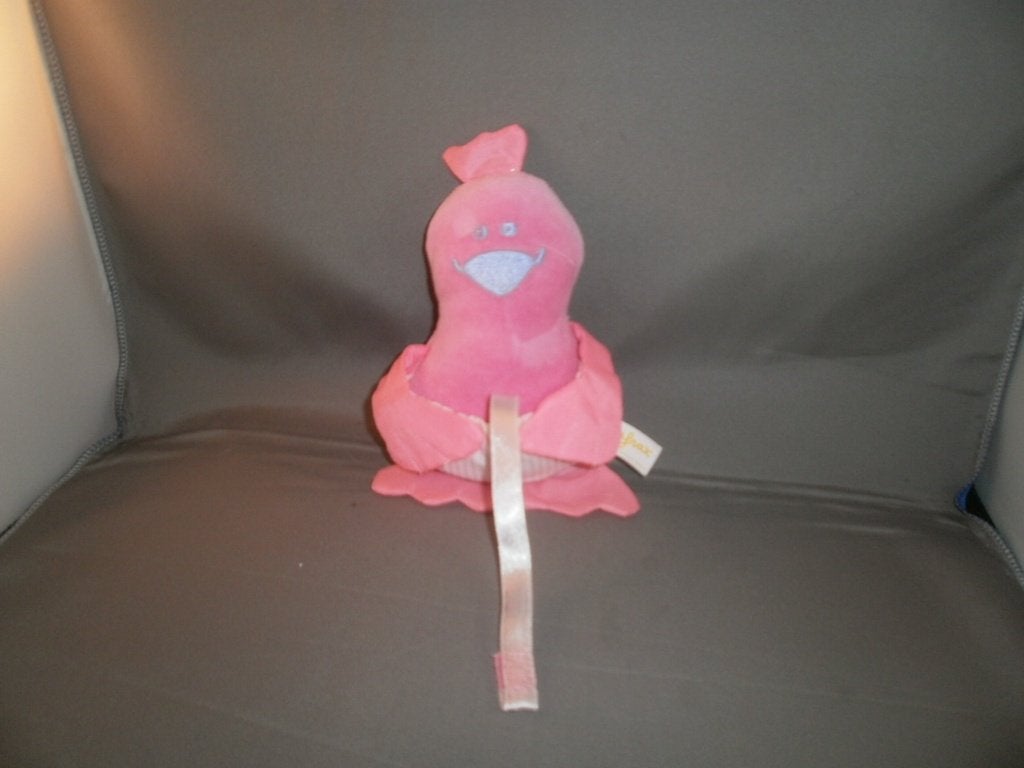 Difrax roze eend met speen lus velours met gestreept broekje, Overige merken, Nieuw, Ophalen of Verzenden, Met label