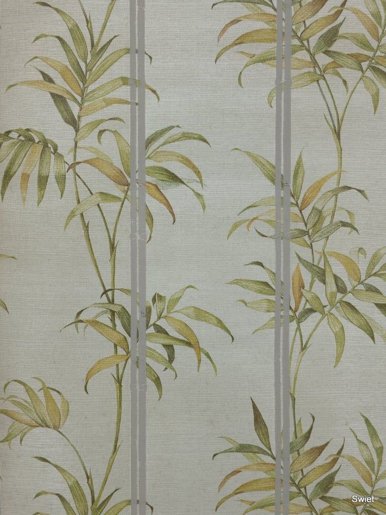 7188 vintage bamboe japandi behang groen natuurlijk swiet, Verzenden, Geel