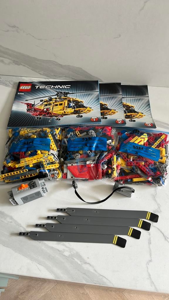 Lego technic 9396 rescue helicopter, Ophalen, Zo goed als nieuw, Complete set, Lego