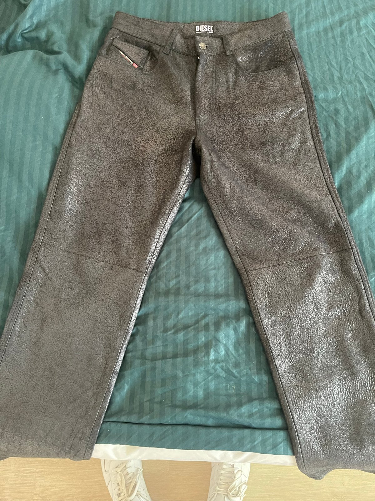 Diesel leren broek, Ophalen of Verzenden, Zo goed als nieuw, Blauw