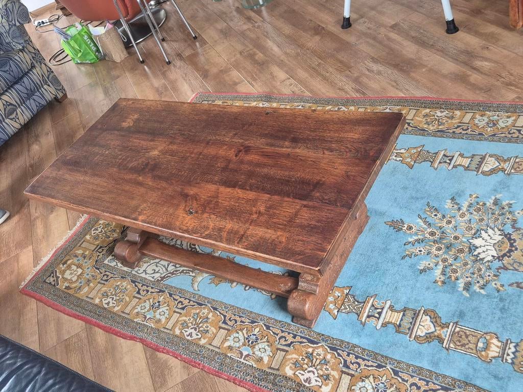 Robuuste houten salontafel - 125x57x45cm, Ophalen