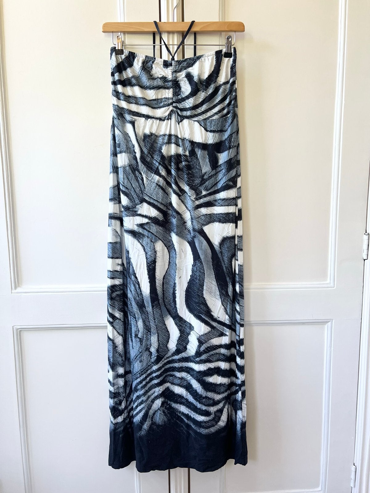 Geisha Strapless Maxi Jurk met print - Maat 38/40/42, Kleding | Dames, Maat 38/40 (M), Blauw, Ophalen of Verzenden, Zo goed als nieuw