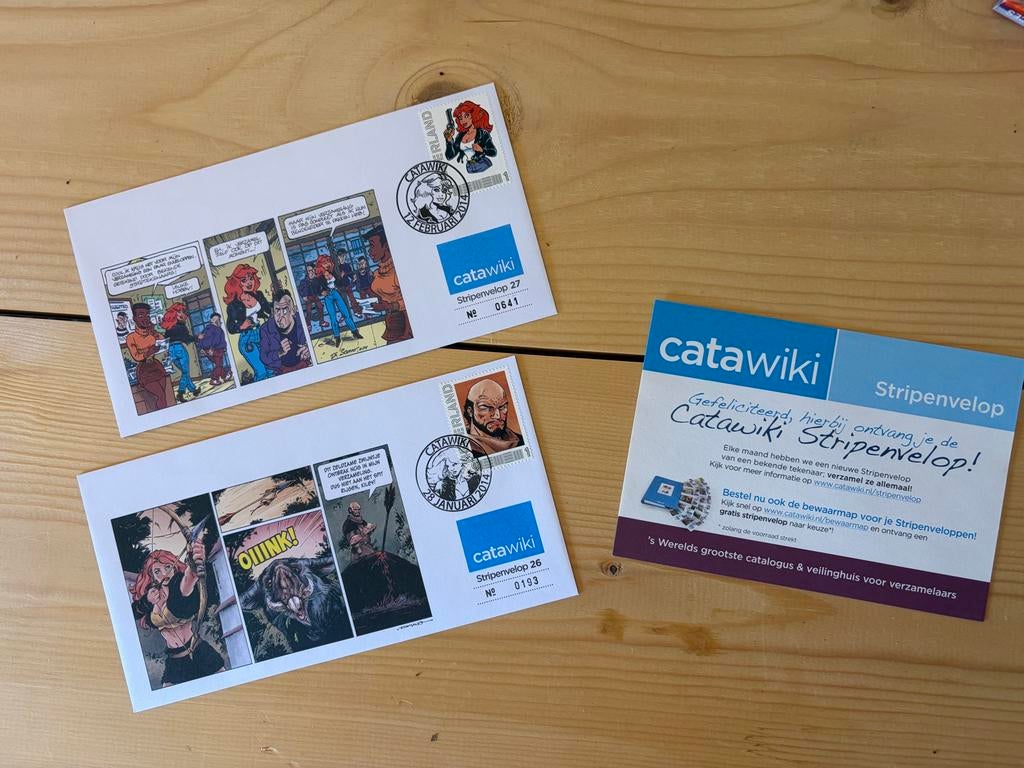 Catawiki Stripenveloppen 26 en 27, Ophalen of Verzenden, Envelop