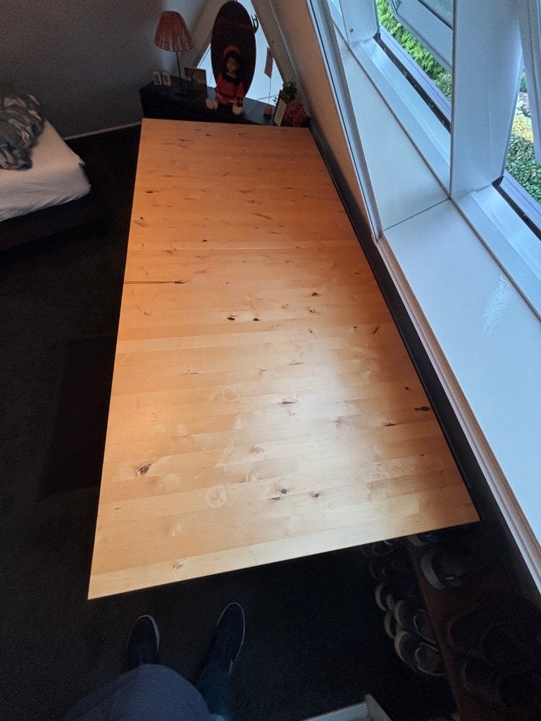 Werktafel, Huis en Inrichting, Tafels | Eettafels, Ophalen, Strak modern, Gebruikt, 100 tot 150 cm
