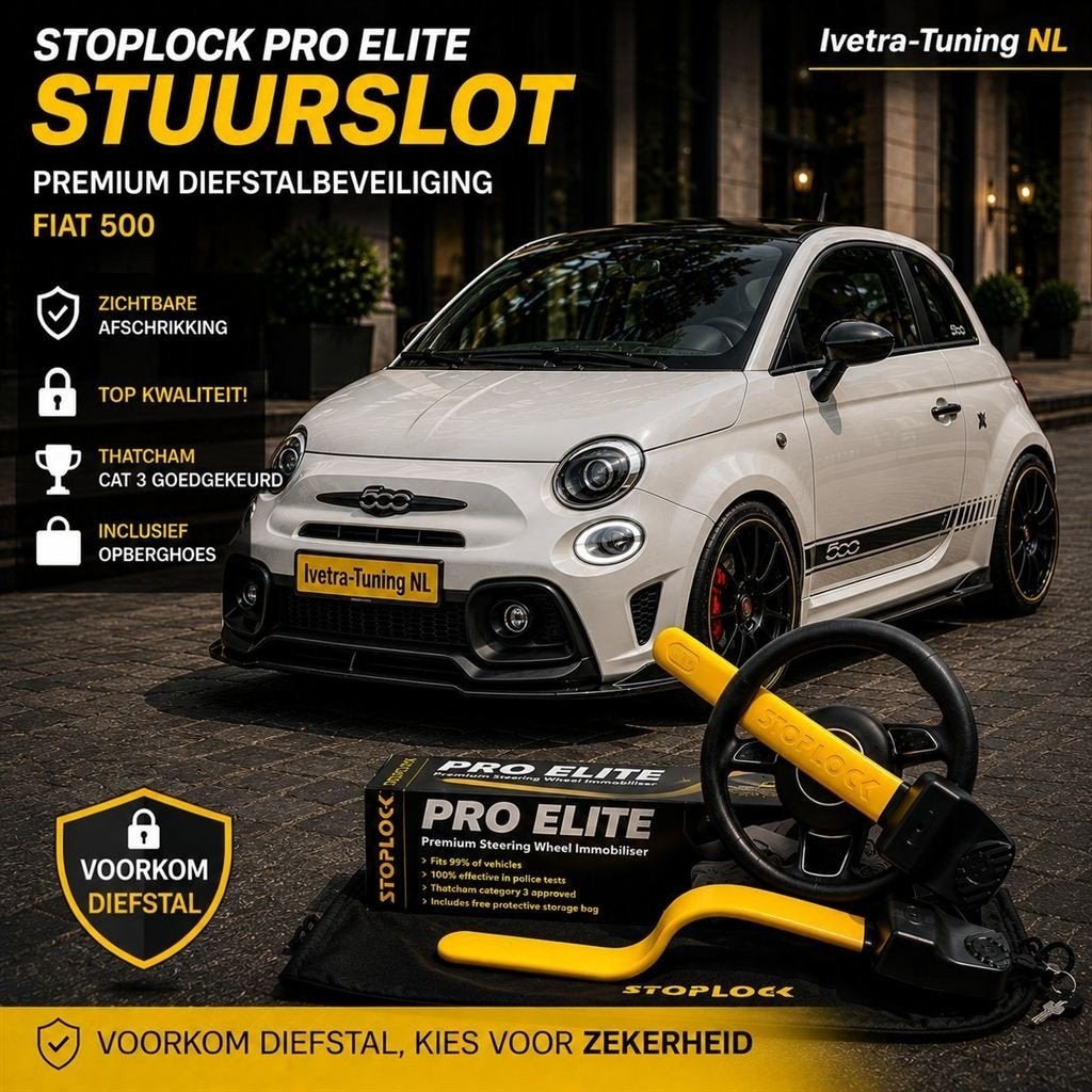 Stuurslot Fiat 500 | Beveiliging Fiat 500 | Stuurklem Fiat 5, Ophalen of Verzenden, Info@ivetra-tuning.nl | www.ivetra-tuning.nl