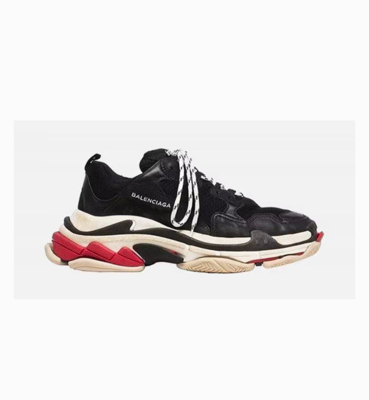 Balenciaga Triple S Sneakers – Maat 40  Doos, Bon & Dustbag, Ophalen of Verzenden, Zo goed als nieuw, Zwart, Sneakers of Gympen