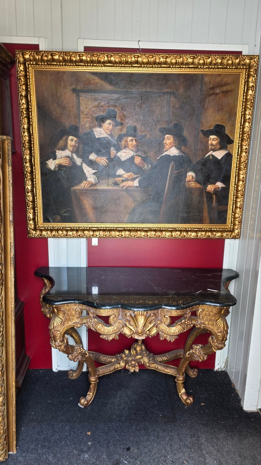 Super groot antiek schilderij, Ophalen
