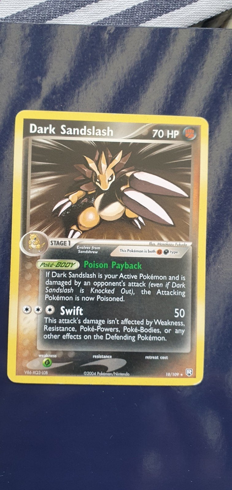 Dark Sandslash 18/109  pokemon kaart, Ophalen of Verzenden, Gebruikt