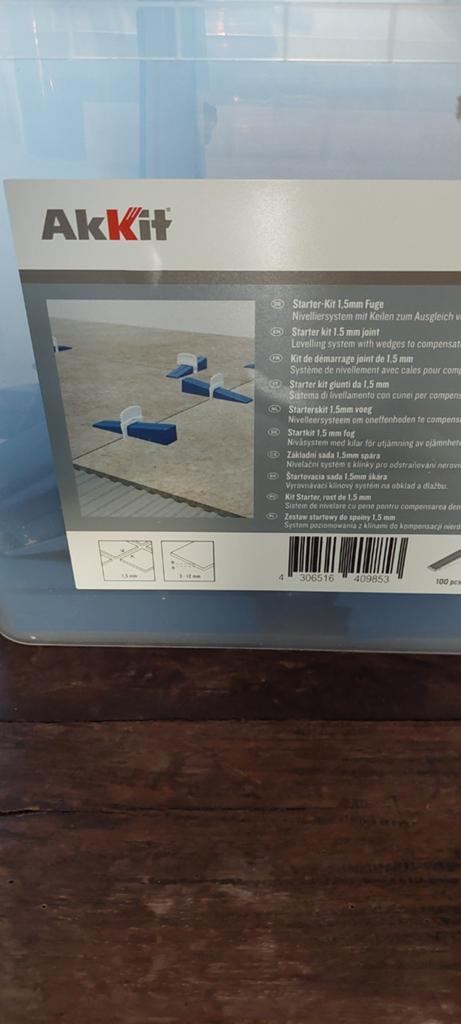 AkKit Tegel Nivelleersysteem 1.5mm voeg +  voorstrijk, Overige materialen, Overige typen, Minder dan 5 m², Minder dan 20 cm