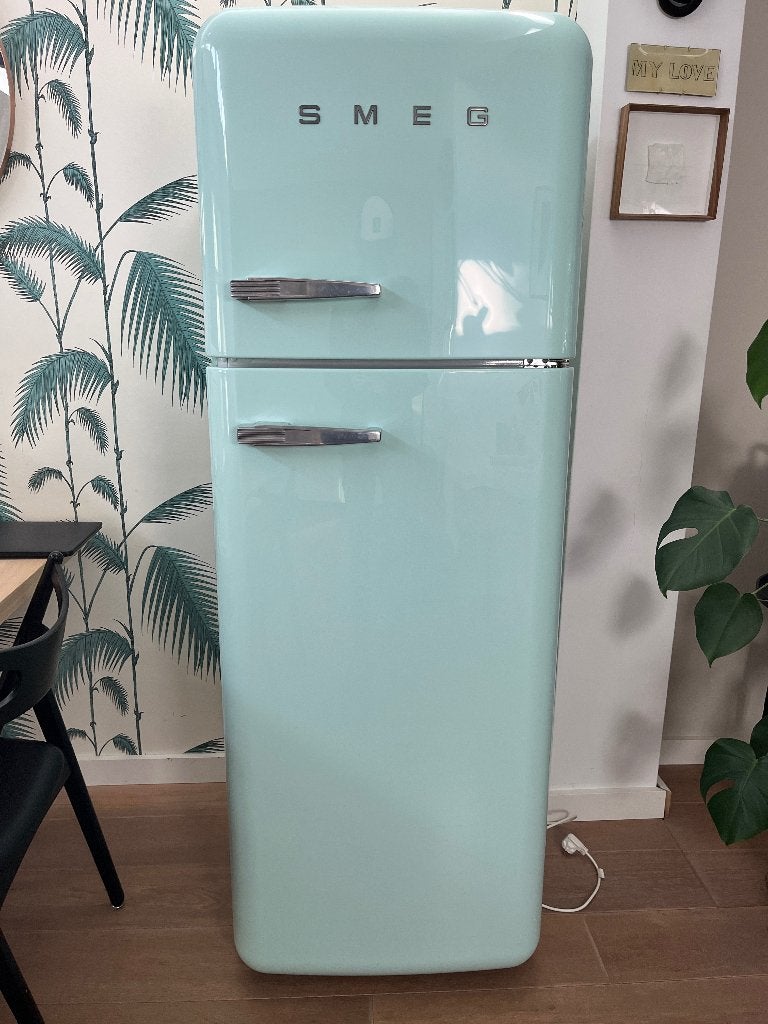 Smeg koelkast met apart vriesgedeelte FAB30RV1 Mintgroen, Witgoed en Apparatuur, Koelkasten en IJskasten, Ophalen, Gebruikt, 200 liter of meer