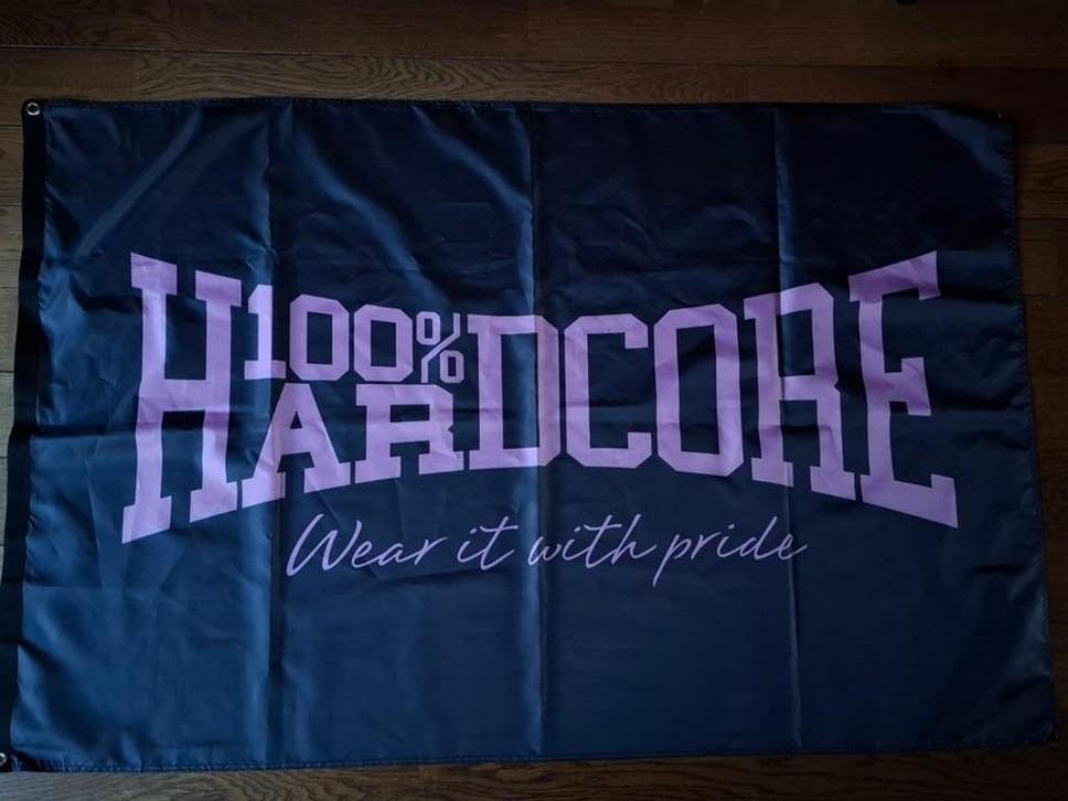 Hardcore vlag - 100x150 cm, Ophalen of Verzenden, Zo goed als nieuw
