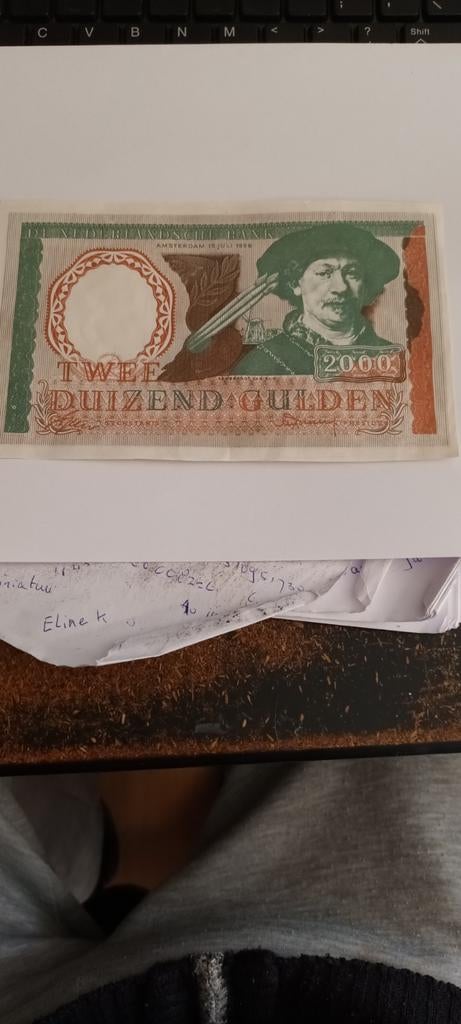 Zeldzaam 2000 Gulden biljet uit 1985 - Rembrandt, Postzegels en Munten, Bankbiljetten | Nederland, Ophalen of Verzenden