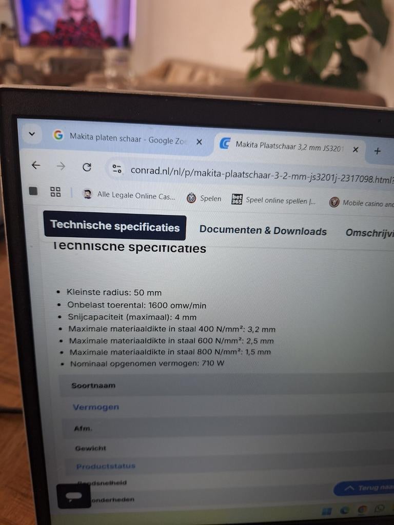 Makita plaatschaar, Ophalen of Verzenden, Zo goed als nieuw