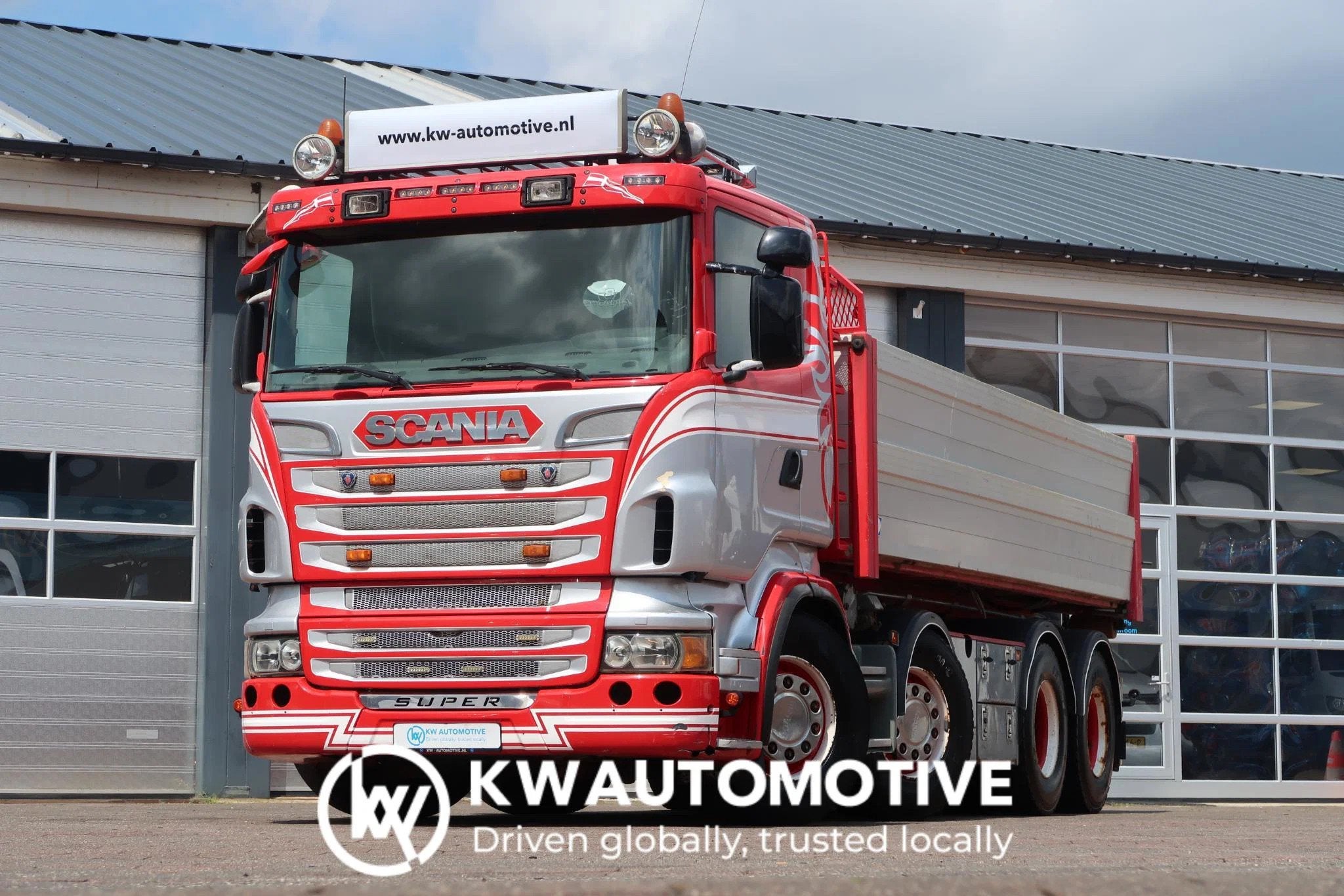 Scania R500 V8 8X4/ FULL AIR/ 3 WAY CABLE SYSTEM/ CONTAINER/, Auto's, Vrachtwagens, Bedrijf, Te koop, Airconditioning, Automatische klimaatregeling