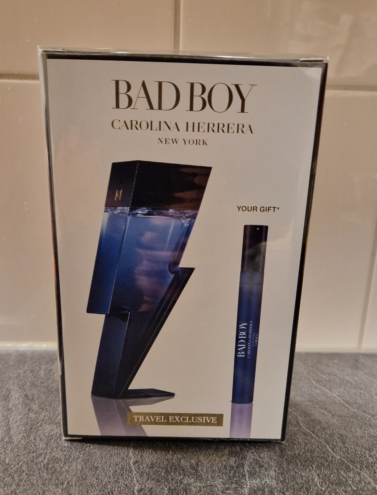 Carolina Herrera Bad Boy Cobalt EDP 100ml + 10ml set, Ophalen of Verzenden, Nieuw