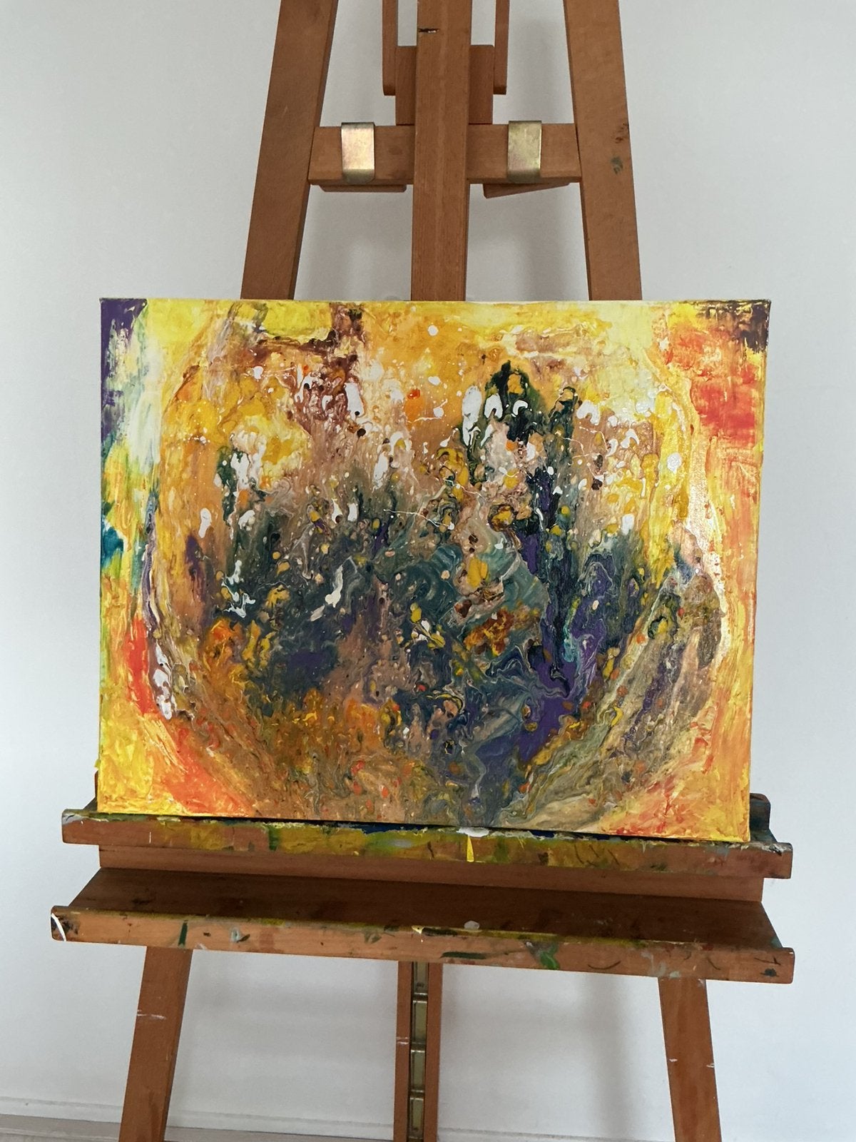 Modern schilderij met geel, Ophalen