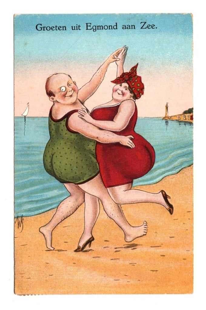Oude Ansichtkaart Egmond aan Zee Strand Humor 1923, Ophalen of Verzenden, 1920 tot 1940, Gelopen, Noord-Holland